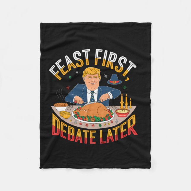 Feast First  Fleece Blanket (Front)