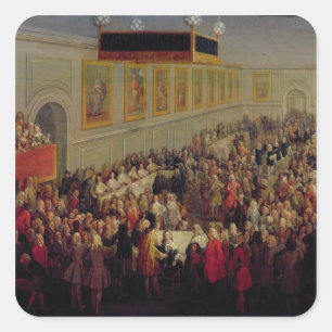 Feast given after the Coronation of Louis XV Square Sticker