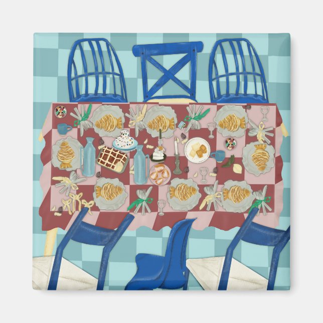 Feast in shades of blue and red magnet (Front)