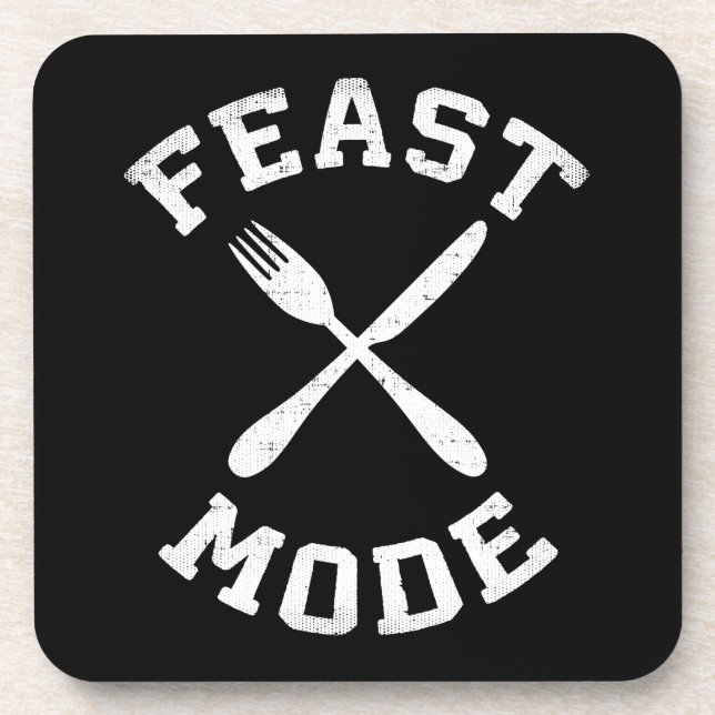 Feast Mode - Bulking - Eat, Hungry - Funny Novelty Coaster (Front)