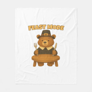Feast Mode � Cute Autumn Comfort Food Plate Boxy T Fleece Blanket