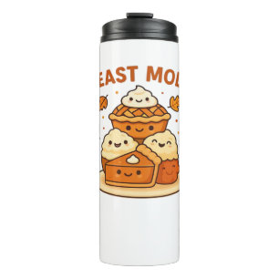 Feast Mode – Cute Autumn Comfort Food Plate Boxy T Thermal Tumbler