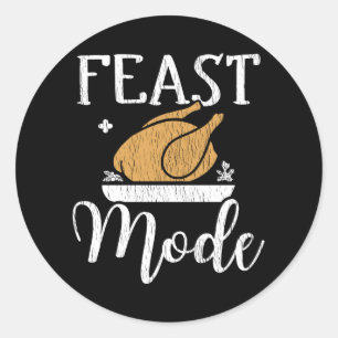 Feast Mode On Family Kids Matching Thanksgiving Classic Round Sticker