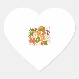 Feast Mode on, Thankgiving Costume Heart Sticker