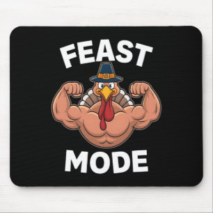 Feast Mode On Turkey Muscle Thanksgiving Family Di Mouse Pad