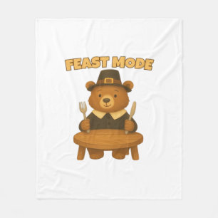 Feast Mode Thankgiving Turkey - Cute Pilgrim Turke Fleece Blanket