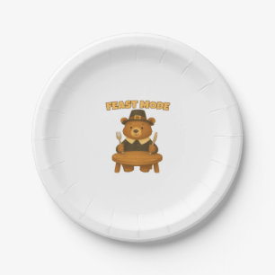 Feast Mode Thankgiving Turkey - Cute Pilgrim Turke Paper Plate