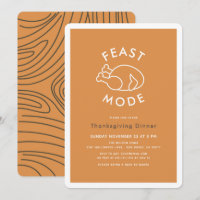 Feast Mode Turkey Orange Thanksgiving Dinner