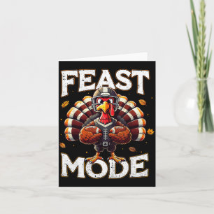 Feast Mode Turkey Vintage Football Thanksgiving Sh Card
