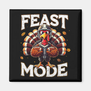 Feast Mode Turkey Vintage Football Thanksgiving Sh Magnet