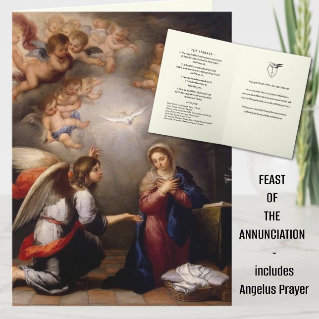 Feast of Annunciation Virgin Mary Religious Card (The Feast of the Annunciation is celebrated March 25th. )