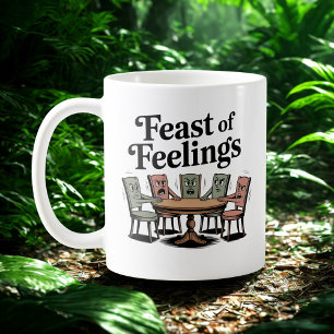 Feast of Feelings   Holiday Table Chaos Humour Coffee Mug