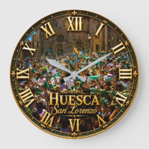 Feast of San Lorenzo of Huesca Large Clock