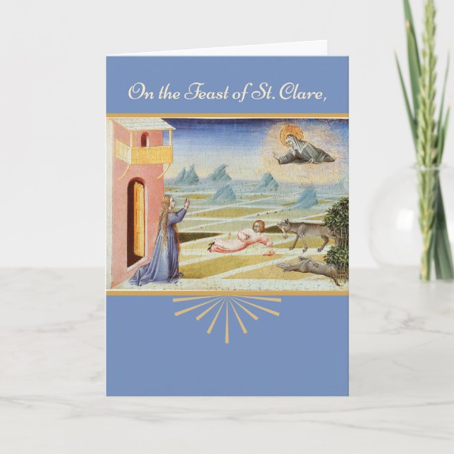 Feast of St. Clare of Assisi, Blue Card (Front)