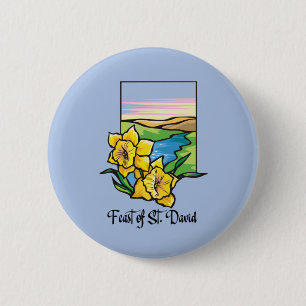 Feast of St. David Daffodils 6 Cm Round Badge