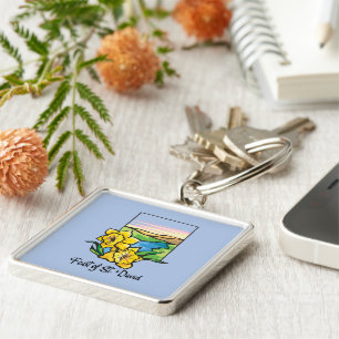 Feast of St. David Daffodils Key Ring