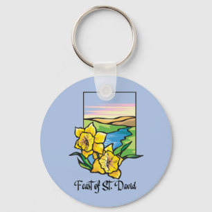 Feast of St. David Daffodils Key Ring