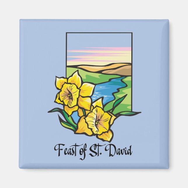 Feast of St. David Daffodils Magnet (Front)