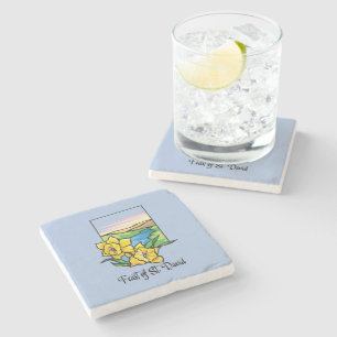 Feast of St. David Daffodils Stone Coaster