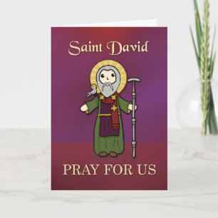 Feast of St. David Simple Saint Pray For Us Card