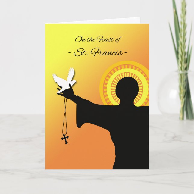 Feast of St. Francis Greeting Card, Silhouette Card (Front)