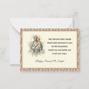 Feast of St. Joseph Catholic Memorare Prayer Card