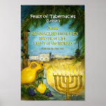 Feast of Tabernacles Sukkoth Inspirational Art Poster<br><div class="desc">Great for a church setting to celebrate the Feast of Tabernacles.

A print of my original watercolor painting,  inspired by the ancient Feast of Tabernacles,  celebrated in Jerusalem,  Israel.

Verse:
"Jesus Tabernacled among men
Water of Life
Light of the world"
John 1:1,  14; 7:37; 8:12</div>