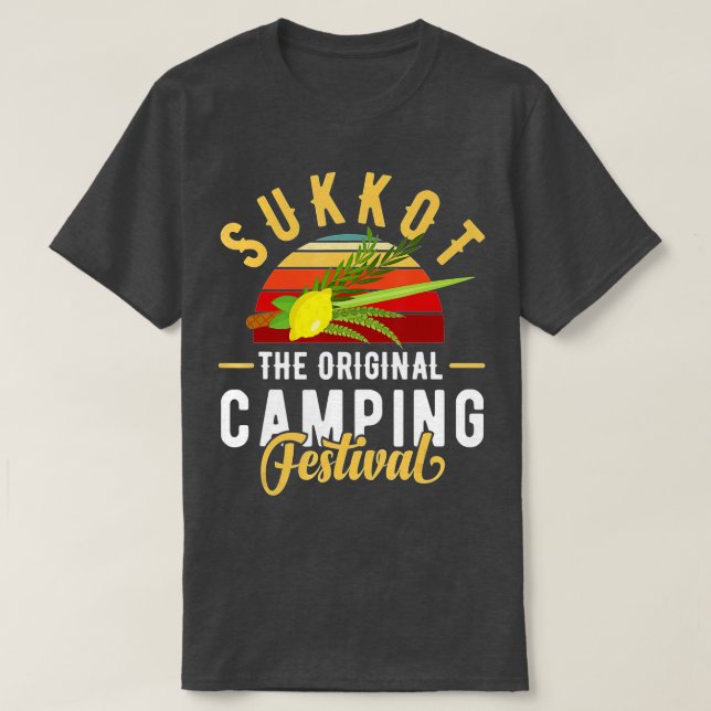 Feast of Tabernacles with Lulav and Etrog or Sukko T-Shirt (Design Front)
