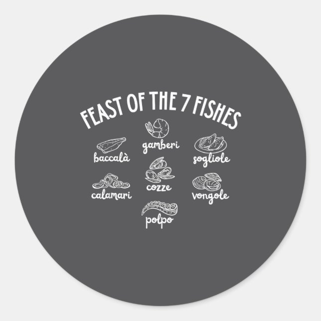 Feast Of The 7 Fishes  Classic Round Sticker (Front)