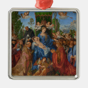 Feast of the Rose Garlands, 1506 (oil on wood) Metal Ornament