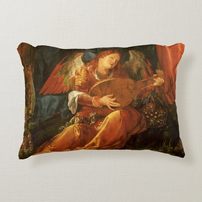 Feast of the Rose Garlands Angel by Albrecht Durer Decorative Cushion (Front)