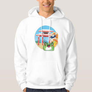 Feast under the Sacred Gate with Cat and Frog Hoodie