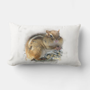 Feasting Chipmunk Animal Outdoor Pillow