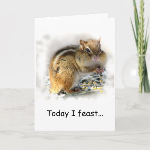 Feasting Chipmunk Holiday Card