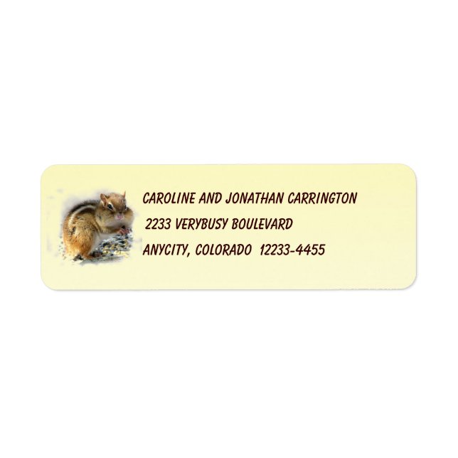 Feasting Chipmunk Return Address Label (Front)