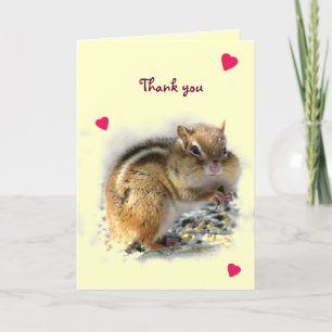 Feasting Chipmunk Thank You Card