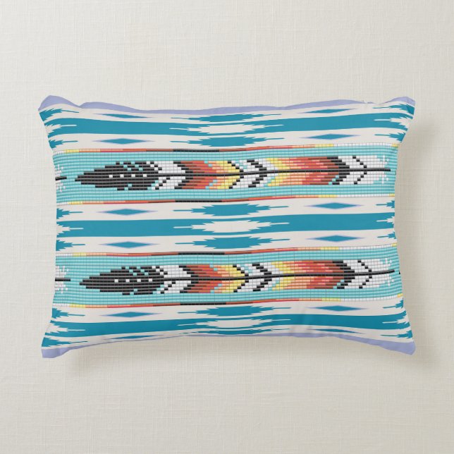 Feather Bead Design Pillow (Front)