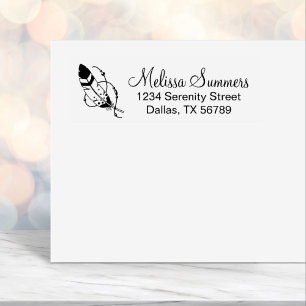 Feather Beads Tribal Boho Amulet Address Self-inking Stamp