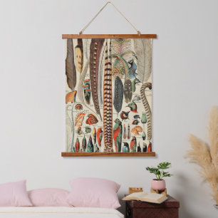 Feather Bird Wildlife Antique Feathers Hanging Tapestry