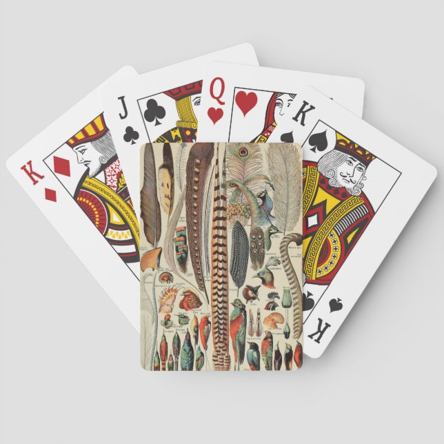 Feather Bird Wildlife Antique Feathers Playing Cards (Back)