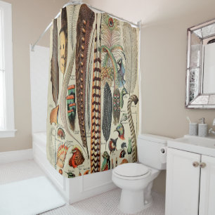 Feather Bird Wildlife Antique Feathers Shower Curtain