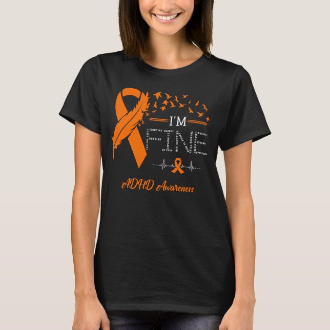Feather Birds I'm Fine ADHD Awareness T-Shirt (Front)