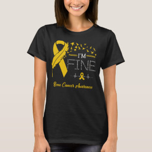 Feather Birds I'm Fine Bone Cancer Awareness T-Shirt