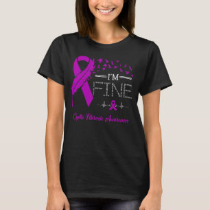 Feather Birds I'm Fine Cystic Fibrosis Awareness T-Shirt