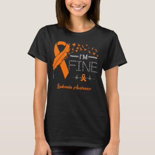 Feather Birds I'm Fine Leukaemia Awareness T-Shirt