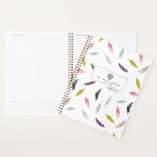 Feather Boho Apple Teacher Planner (Display)