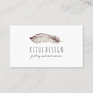 Feather Boho Girly Feminine Business Card