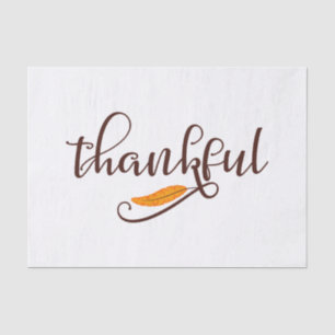 Feather Boho Native Thankful Typography Tissue Paper