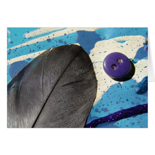 Feather, Button, Abstract Painting (Front Horizontal)