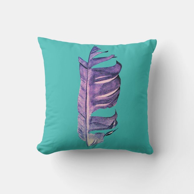 Feather drawing fine art original illustration cushion (Front)
